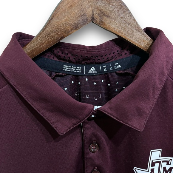 Adidas Climachill Texas A&M Aggies Lightweight Stretch Polo Shirt XL 23 x 29 - Picture 5 of 6